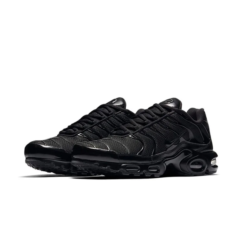 Nike Air Max Plus TN Triple Black Low Top Running Shoes for Men and Women Unisex