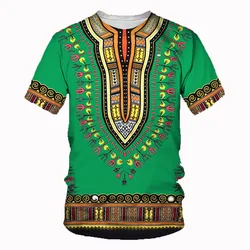 African Traditional Dashiki T-Shirts 3D Print Men Women Short Sleeve T Shirt Harajuku Retro Ethnic Style Tees Top Kids Clothing