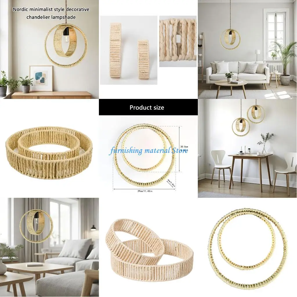 

Y5GD Handwoven Rope Lampshades Decorative Bulb Guard Cage Light Ceiling Replacement Cover For Home Decoration Enduring