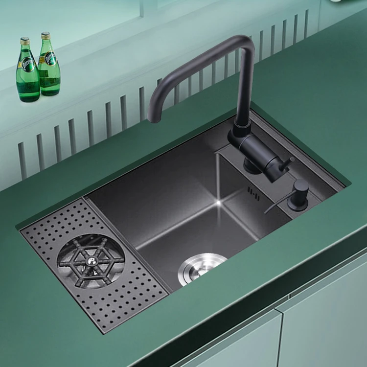 Nano black hidden cup washer sink bar coffee shop commercial automatic high pressure