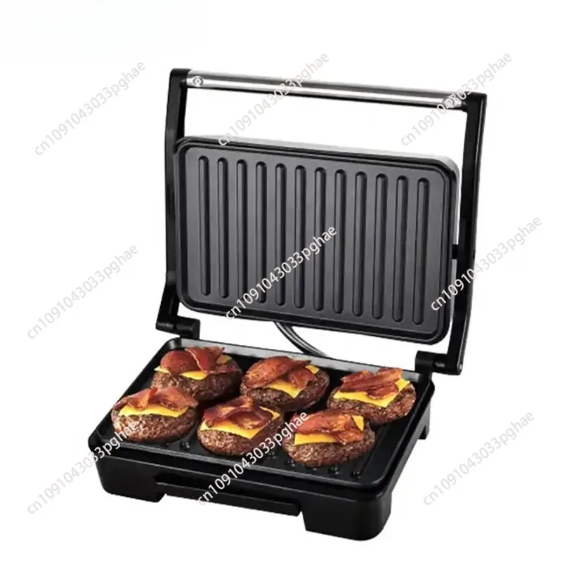 

Гриль для внутреннего сэндвича с набором температуры, гриль с антипригарным покрытием на 4 ломтиками, открывается на 180 градусов, 1200 Вт