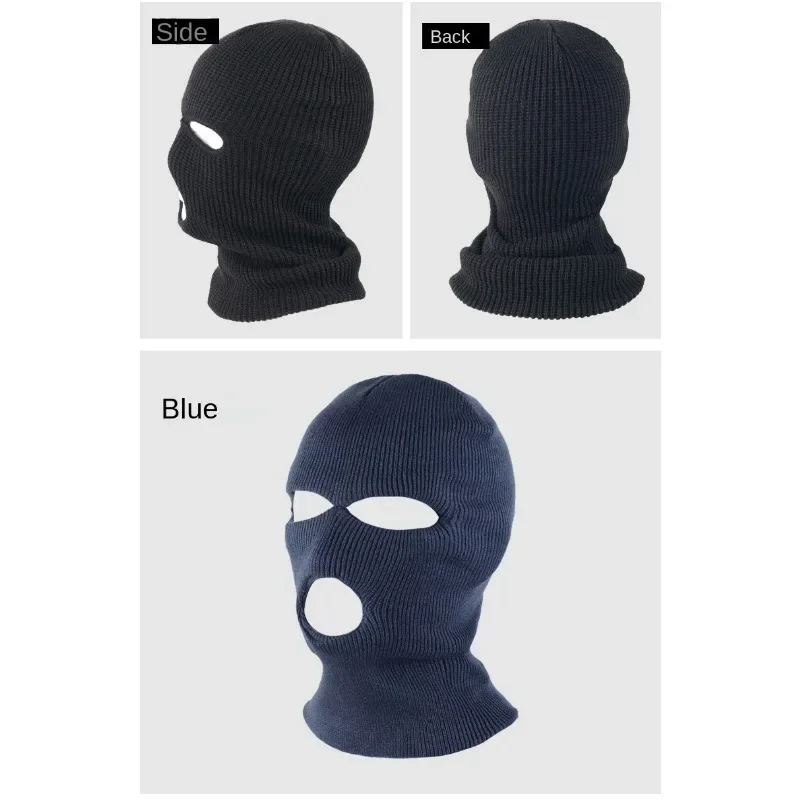 Masque facial intégral à 3 trous de l'armée, cagoule de ski, casquette d'hiver, casque de moto Hurbike