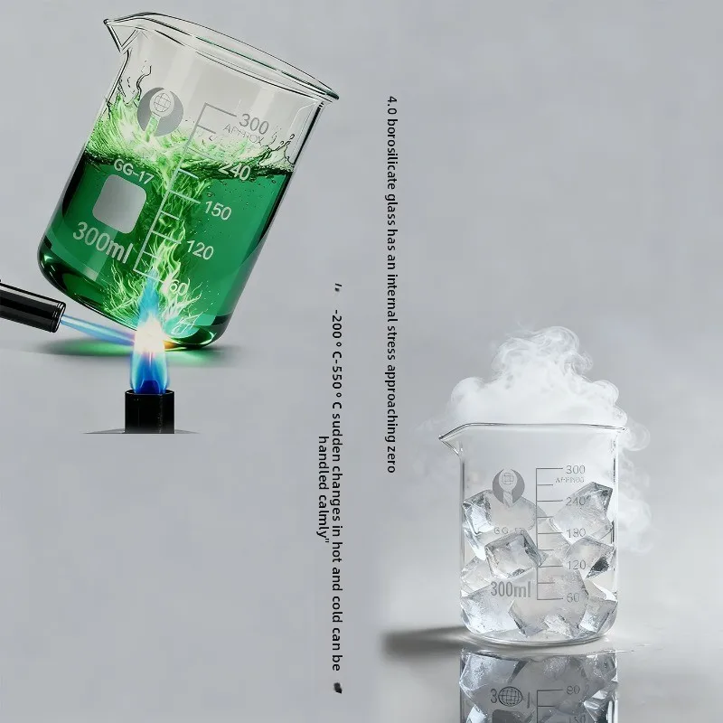 

New 5Pcs Capacity 5ml Low Form Beaker Chemistry Laboratory Borosilicate Glass Transparent Beaker Flask Thickened with Spout