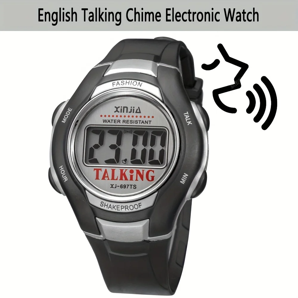 English Talking  Watch for the Blind Elderly Visually Impaired Clock and Watch with Alarm and Whole Time Chime Function