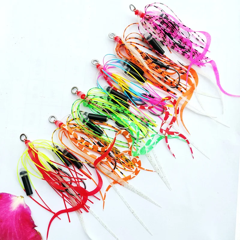 Jig Head Assist Hook con falda de silicona para pargo - Jigging mar - imagen 5