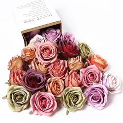 4/8Pcs Rose Artificial Flowers Head Silk Fake Flowers Wedding Decoration Home Decor DIY Bride Crafts Wreath Garland Accessories