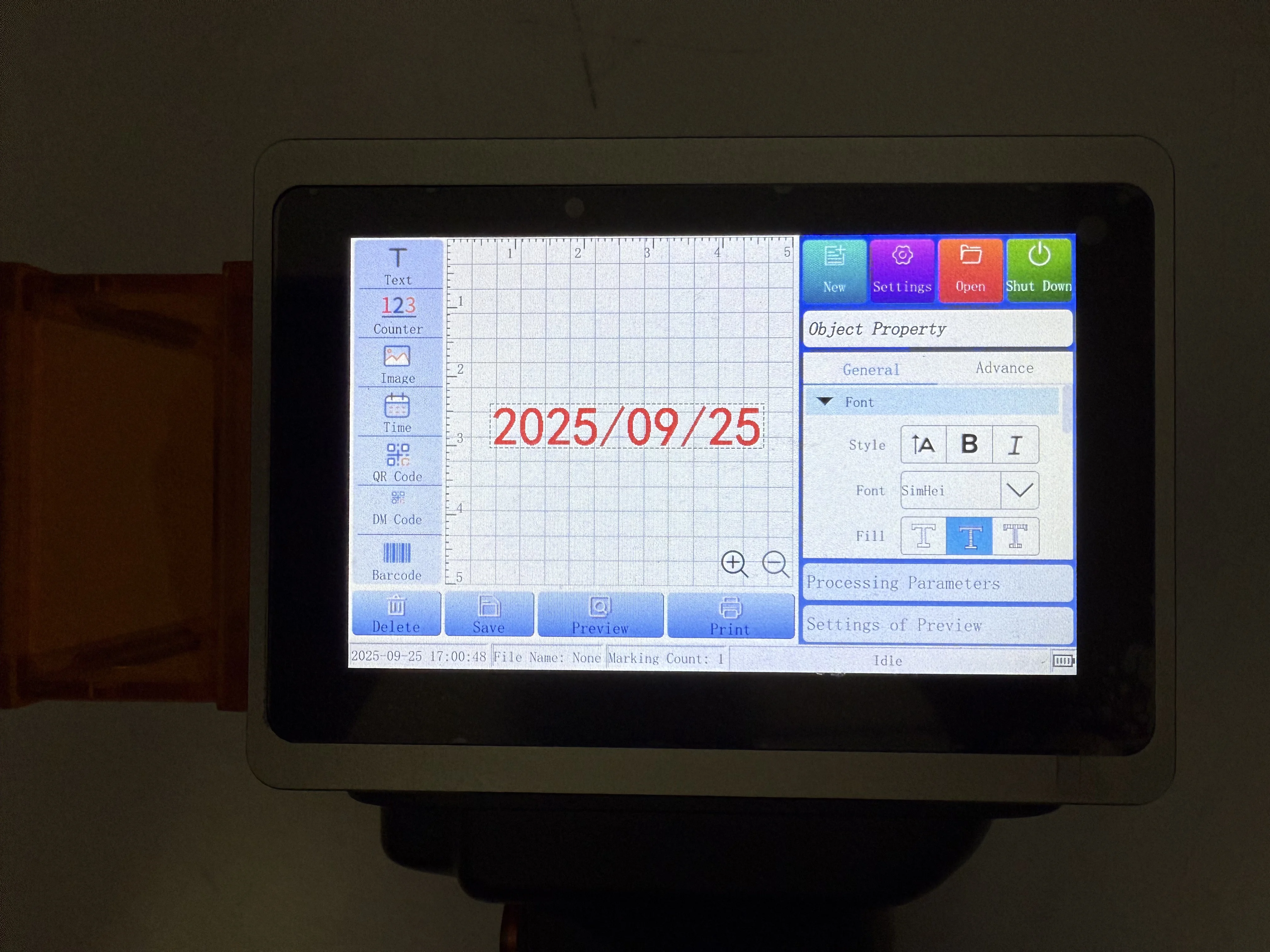 Lithium battery touch screen Laser marking machine Production date barcode QR code logo image laser printer engraving machine