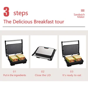 Kleine geröstete Haussteakmaschine, Hamburger, Waffel, Sandwichhersteller, Non -Stick -Oberfläche, Toastgrill, Frühstücksmaschine, 750W 12 Hauptverkaufs -Sandwicheira -Waffel - №8