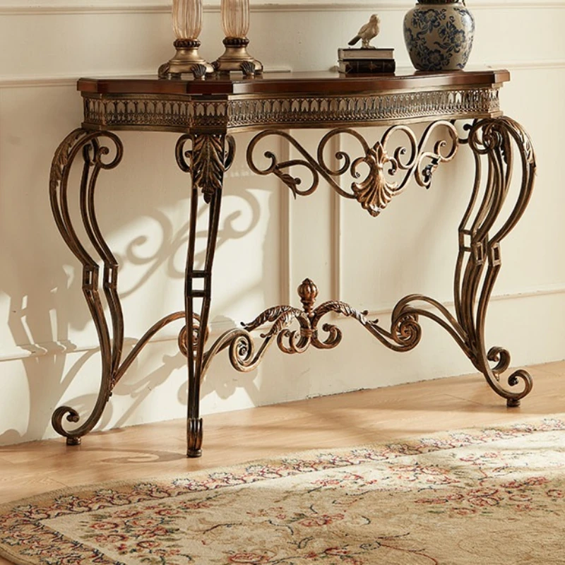 European Style Console Tables High-End Design Semi-Circular Hallway Table Home Entrance Консоль В Прихожую Living Room Furniture view 3