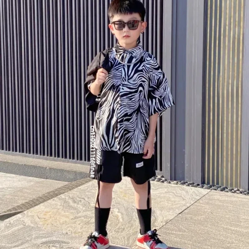 Costumi di danza di strada per bambini, set di strada esplosivi hip-hop per ragazzi alla moda e fantastici, costumi di performance alla moda per bambini