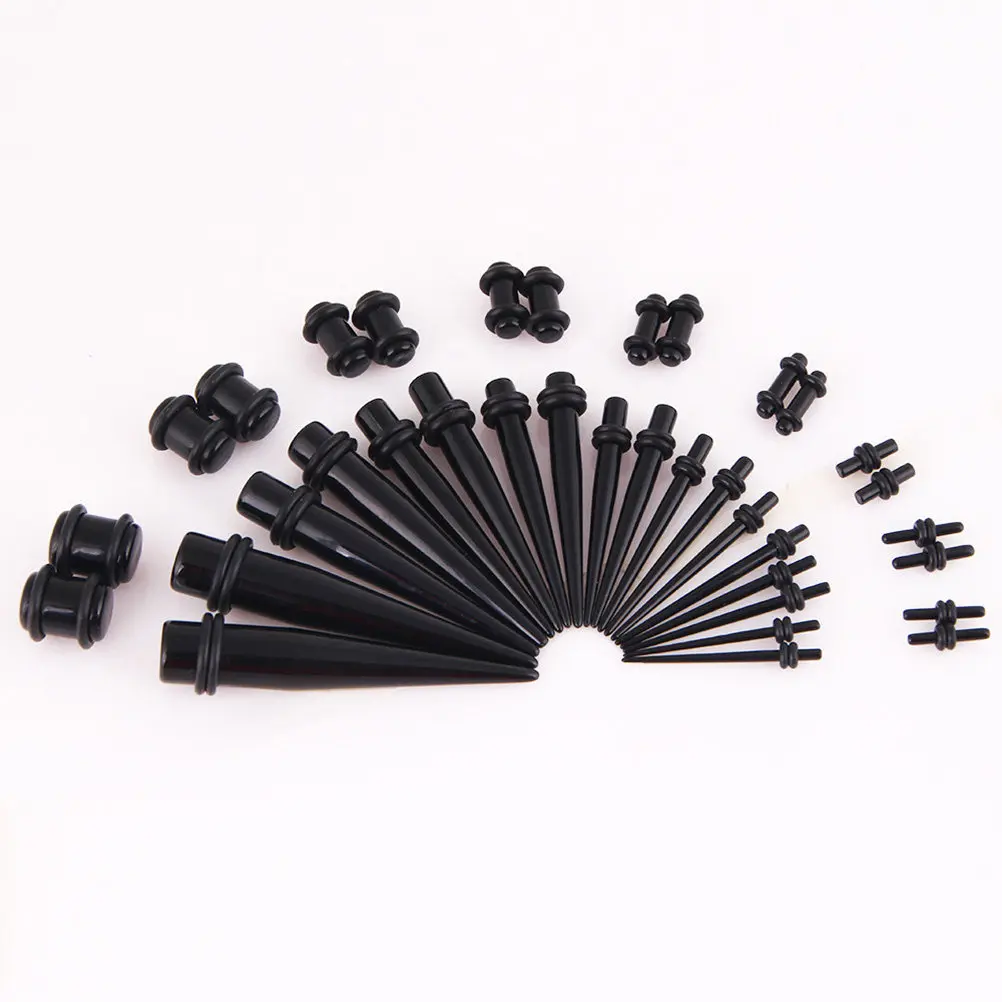 36Pcs Ear Expander Set Cone Auricle Puncture Body Piercing Jewelry Multi Size Acrylic Ear Plugs Gauges Expanders for Party
