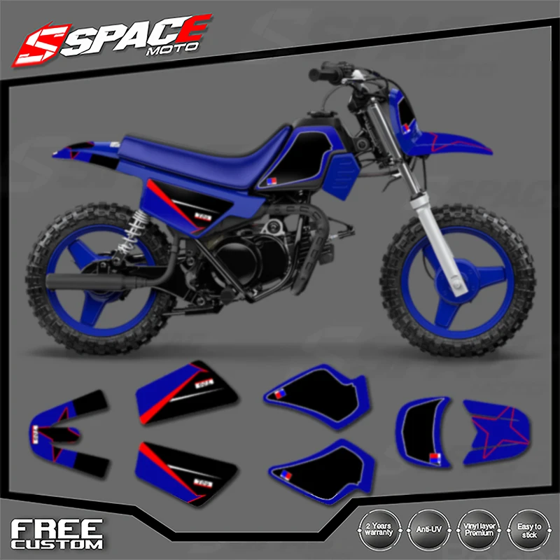 ملصق خلفية مخصص لرسومات الدراجات النارية من SPACE لمجموعات ملصقات YAMAHA PW50 001