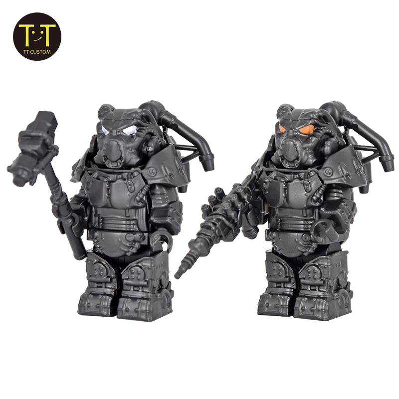 MOC Military Soldiers Mini Anime Action fallouted Knights Bracket Model Figures Weapons Robots Mecha Building Blocks Bricks Toy