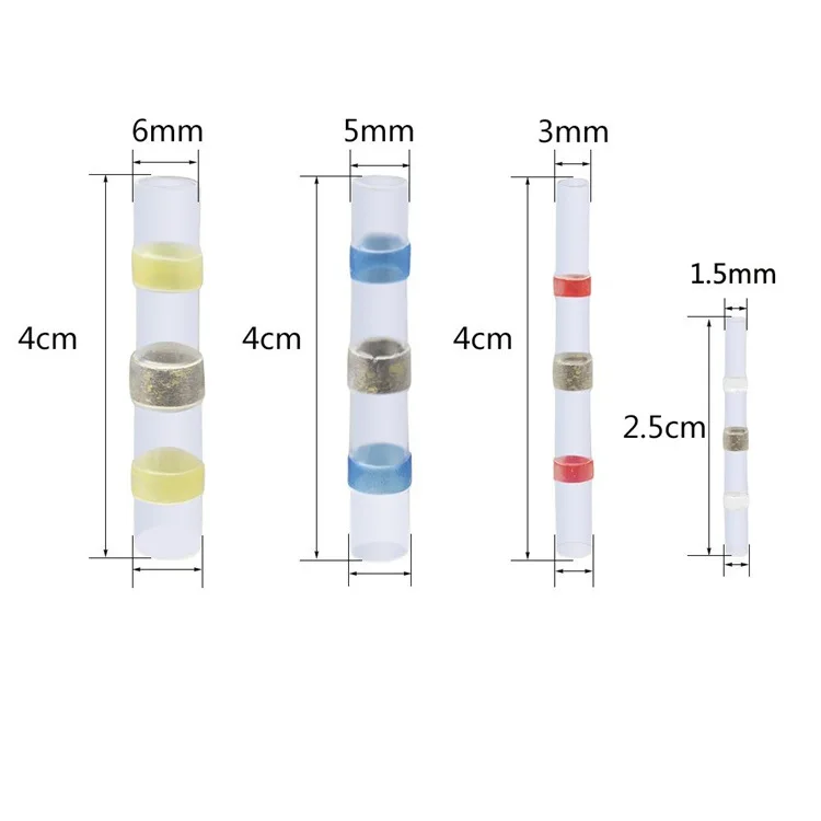 50 шт., термоусадочная трубка с паяным уплотнением, разъемы для стыковых проводов, клеммы, электрический разъем, медь, водонепроницаемый с паяльной втулкой