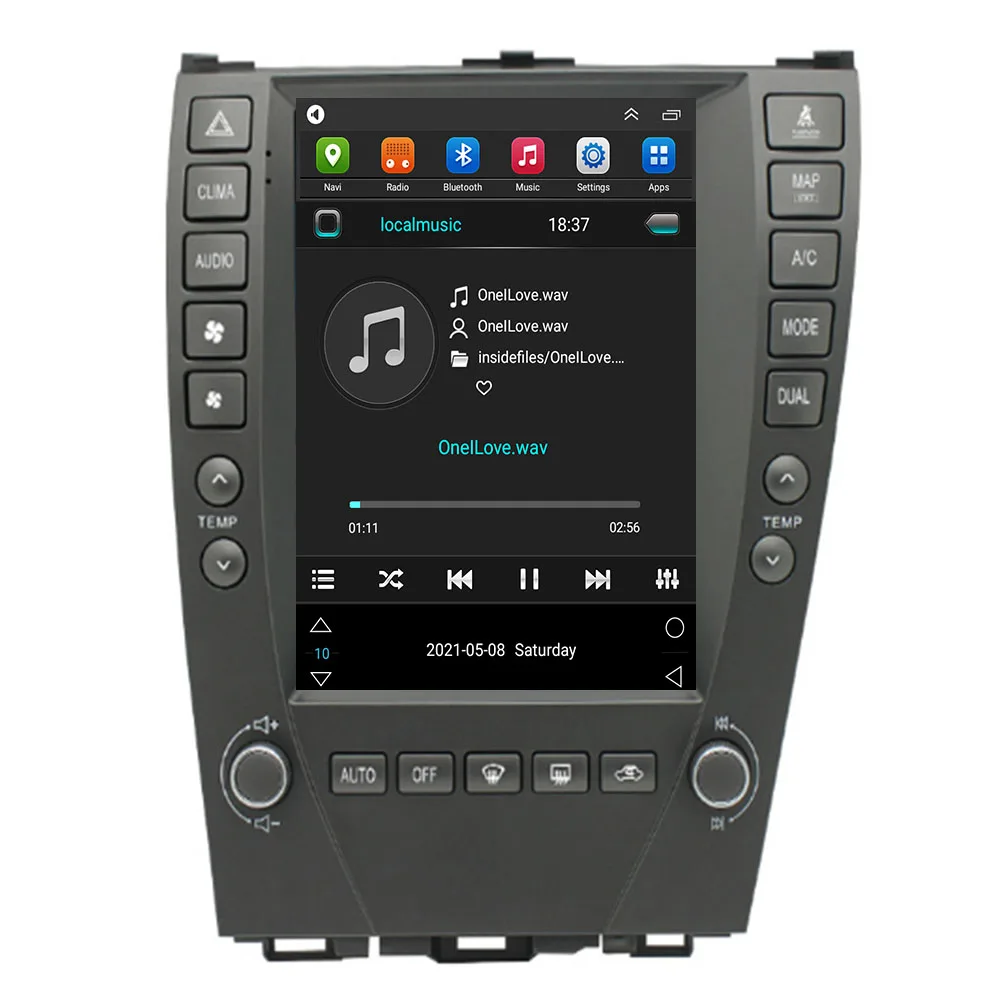 2025 New Android 14 For Lexus ES ES240 ES300 ES330 ES350 2006-2011 2012 For Tesla Style Screen Car Radio Multimedia Player