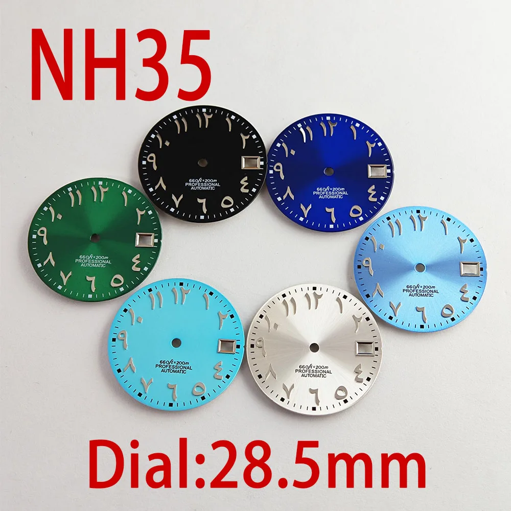 Watch Arabic numeral dial 28.5mm dial can be customized with their own logo for the NH35 mechanical movement watch accessories