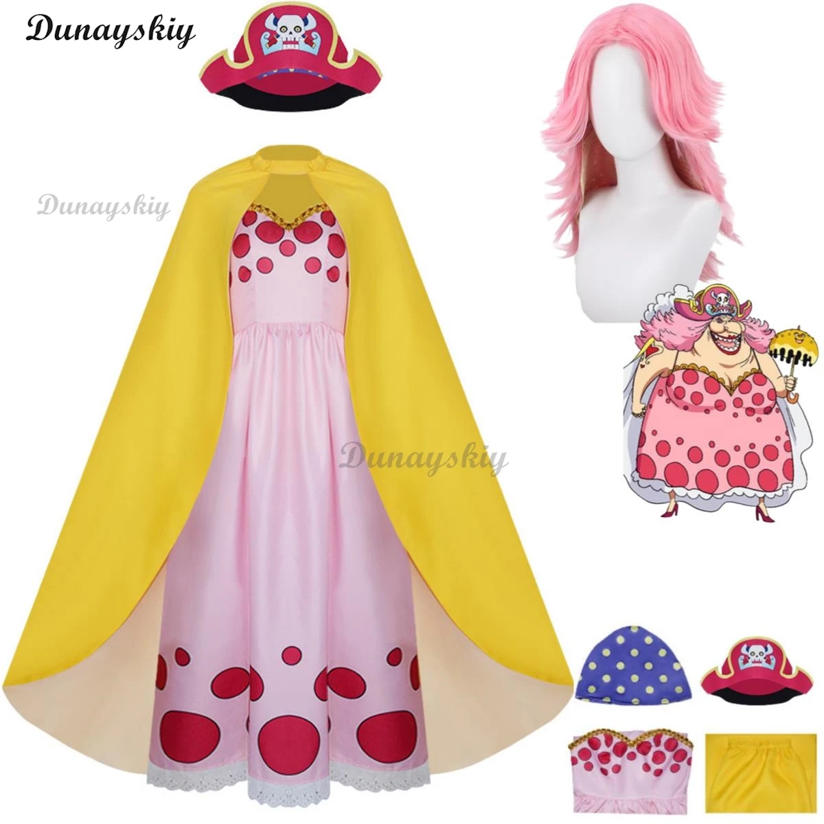 Anime Charlotte Linlin BIG MOM Cosplay Costume Totto Land Queen Soul-Soul Fruit Wig Dress Cloak Hat Woman Sexy Carnival Suit