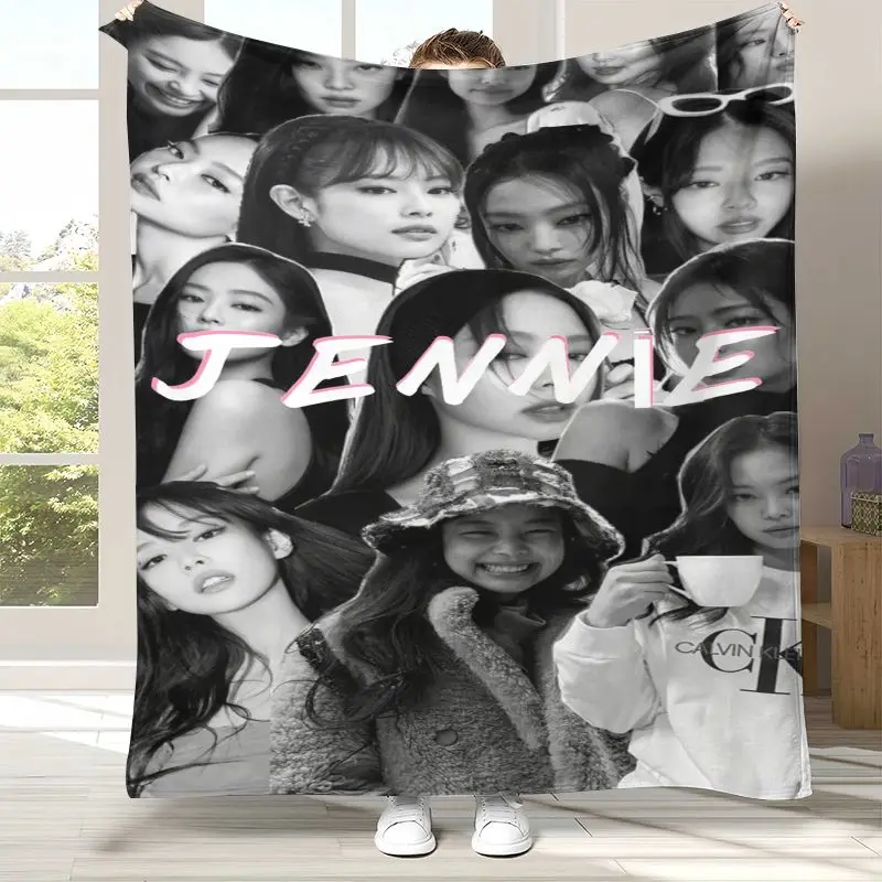 Korean Idol J-Jennie Solo Less Than A Lover Flannel Throw Blanket,Cozy Warm Blanket for Bed,Sofa,Living Room,Picnic,Home Decor