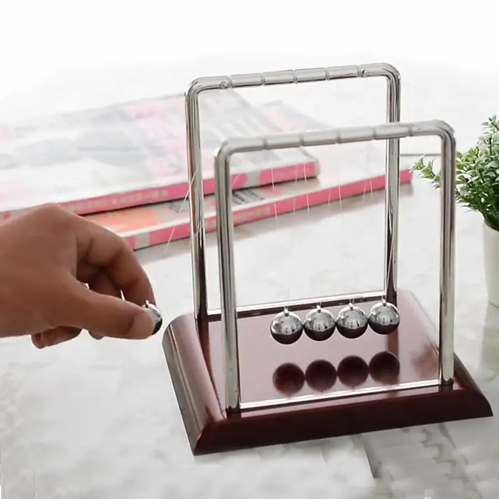 1Pc Newton Cradle wyrównać piłkę szkolne materiały dydaktyczne wahadło fizyczne pulpit żelaza wyrównać piłkę bombki Home Decoration