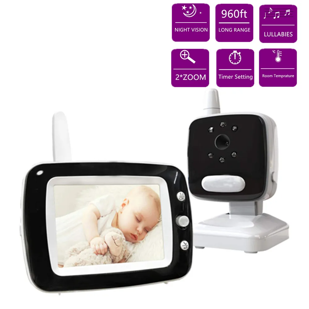 3.5 "Lcd-Scherm Digitale Video Babyfoon 2 Way Talk Beveiliging Draadloze Baby Camera Nachtzicht Elektronische Babysitter