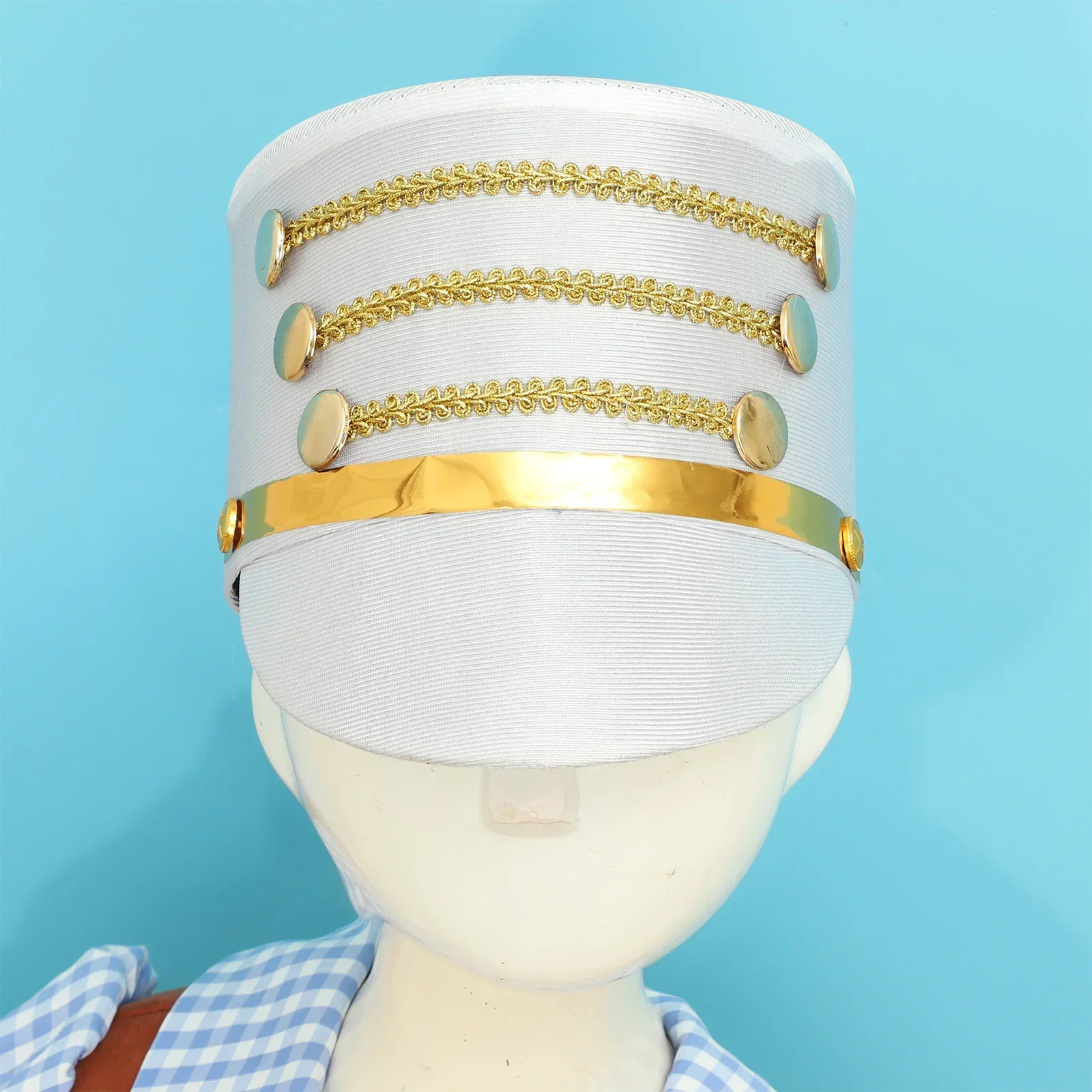 어린이 십대 드럼 마칭 모자 할로윈 가장 무도회 코스프레 쇼 Majorette 마스터 군인 밴드 모자 케이프 의상 액세서리