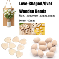 20/10pcs  Natural Wood Beads  Love-Shaped,Oval Wooden Beads For DIY Handmade Bracelet Necklace Jewelry Making Accessories
