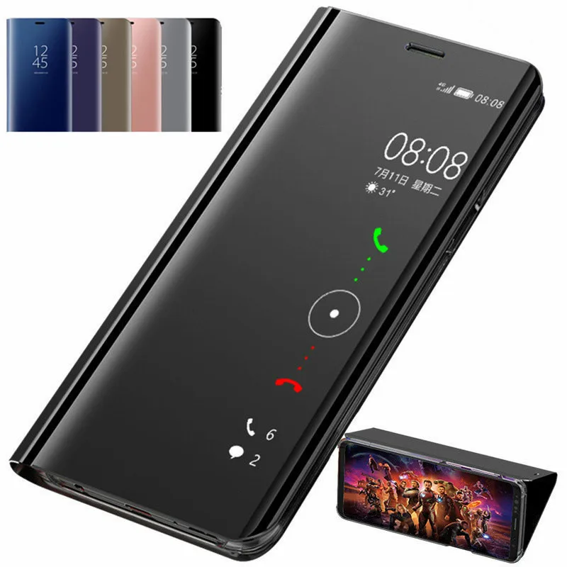 For Redmi Note 12S Case Luxury Mirror Leather Smart Flip Stand Phone Case For Xiaomi Redmi Note 12S Note12S Anti-fall Back Cover