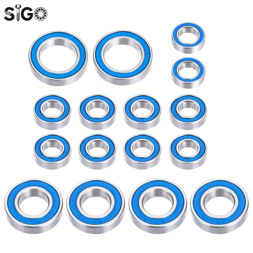 

16pcs Blue Wheel Hub Axle Sealed Bearing Kit Metal Material for Axial SCX6 AXI05000 Wrangler 1/6 RC Car Parts