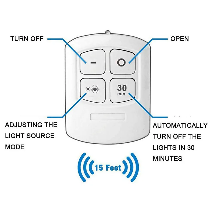 Controle remoto sem fio inteligente regulável luz da noite decorativa cozinha armário escada corredor iluminação do banheiro mini luzes led