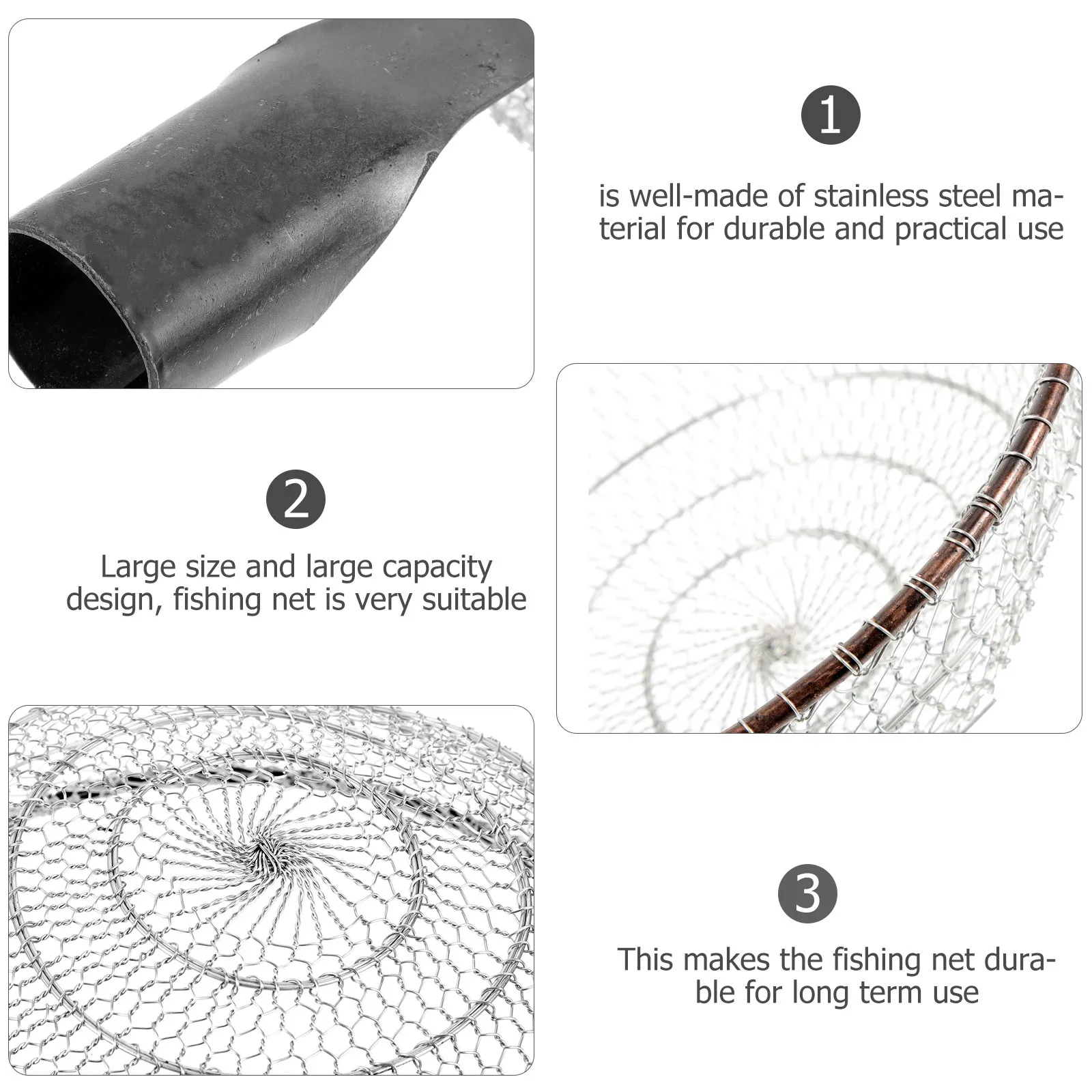 

Fly Fishing Net Large Durable Stainless Steel Handheld Fish Landing Net Portable Fishing Tool for Freshwater Saltwater Anglers