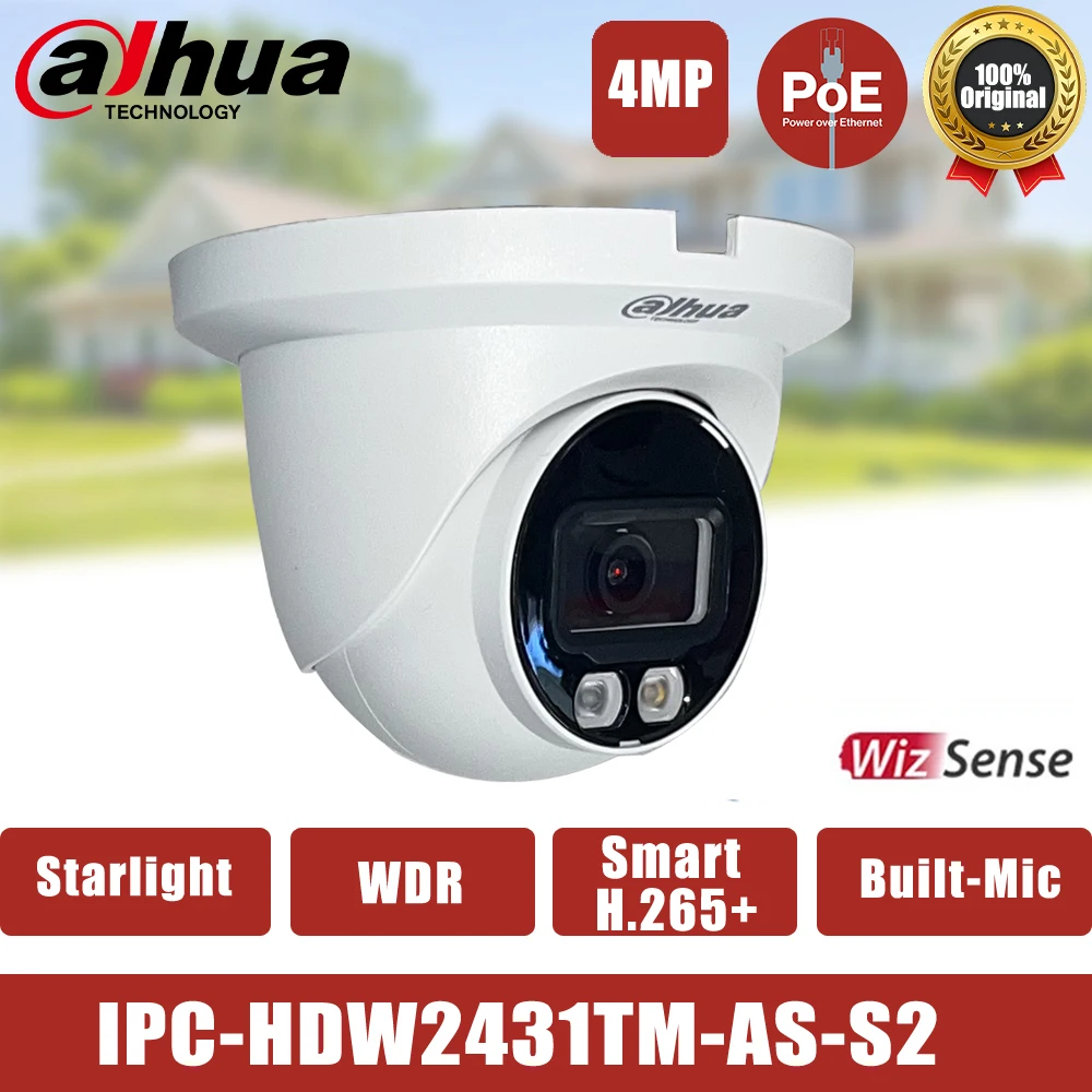 

Dahua 4MP IP Camera Support Motion Detection Starlight Security Surveillance Camera Built-Mic IPC-HDW2431TM-AS-S2