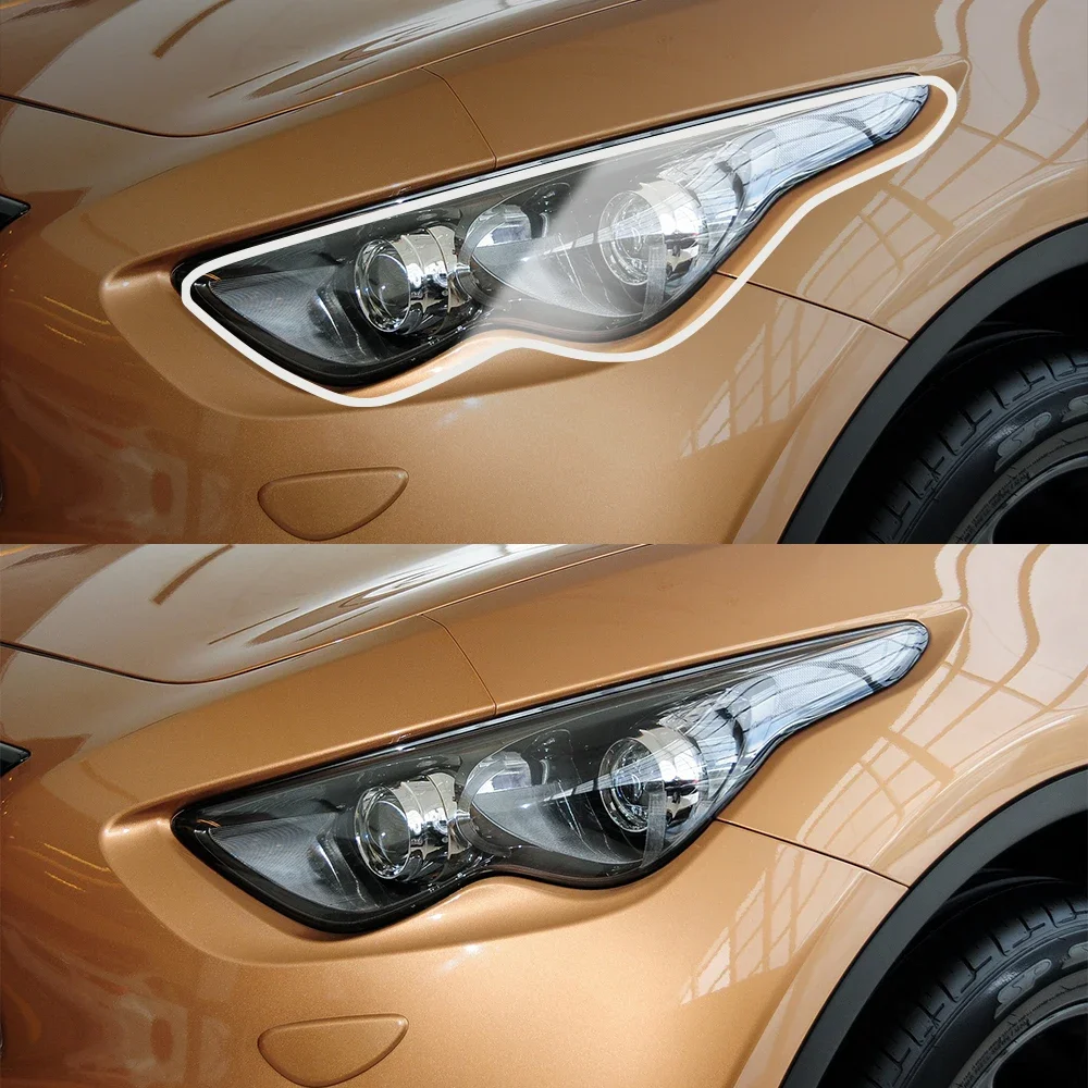Film de protection pour phares en TPU, prédécoupé, pour Infiniti QX70 S51 2014-2024, noir fumé, haute brillance, kit de protection en vinyle anti-rayures