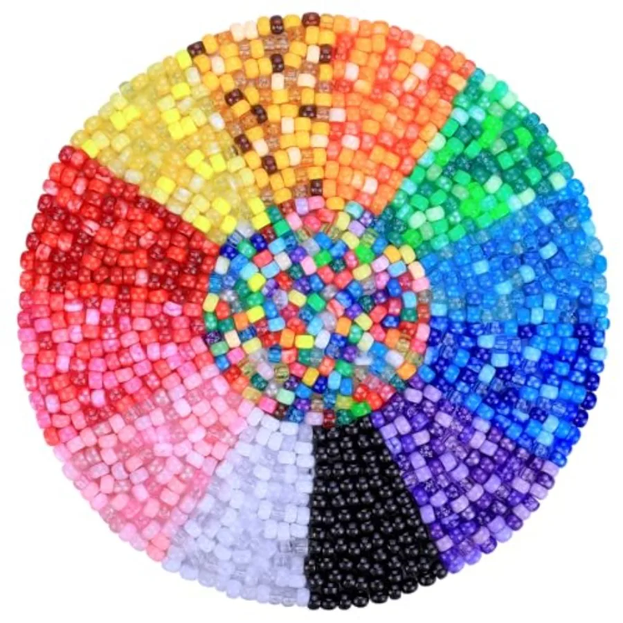 

Plastic Pony Beads for Jewelry Making 4800 Pieces Multi-Color 0.35 x 0.22 inch DIY Craft Beads for Bracelets and Hair Braids Ra