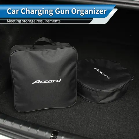 Oxford Cloth Car Charging Gun Storage Bag Trunk Small Storage Bag For Accord Odyssey City Pilot Jazz CRV HRV Legend Vezel Stream