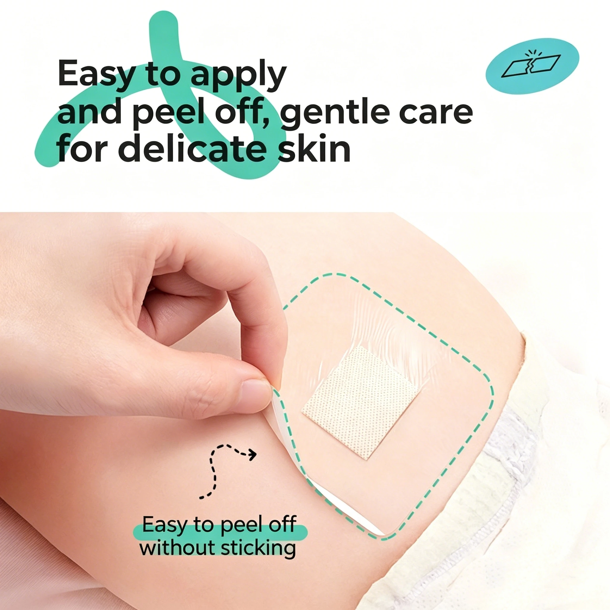 Waterproof Transparent Baby Navel Patch, PU Film Umbilical Protection Fixation Tape, Adhesive Newborn Health Care Bandage