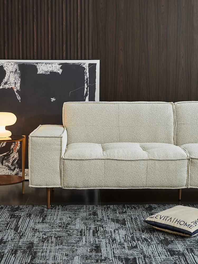 Light luxury urban fabric sofa, home small living room design, modern and simple retro three person sofa