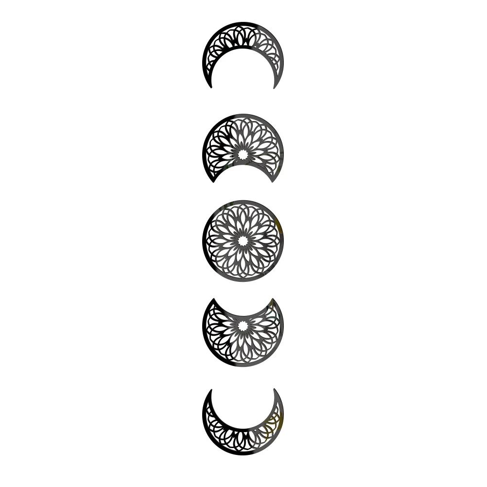 

1Set Acrylic Moon Mirror Decoration DIY Wall Sticker for Office Kitchen Gym Window Door Home Art Supplies Moon