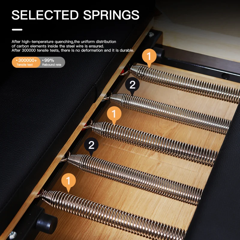 Wood Pilates Machine Steel Frame Foldable Yoga Equipment with Professional Resistance Springs and Padded Shoulder Rest