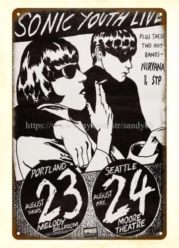 nostalgic metal wall 1990  Portland Seattle Concert Poster metal tin sign sign
