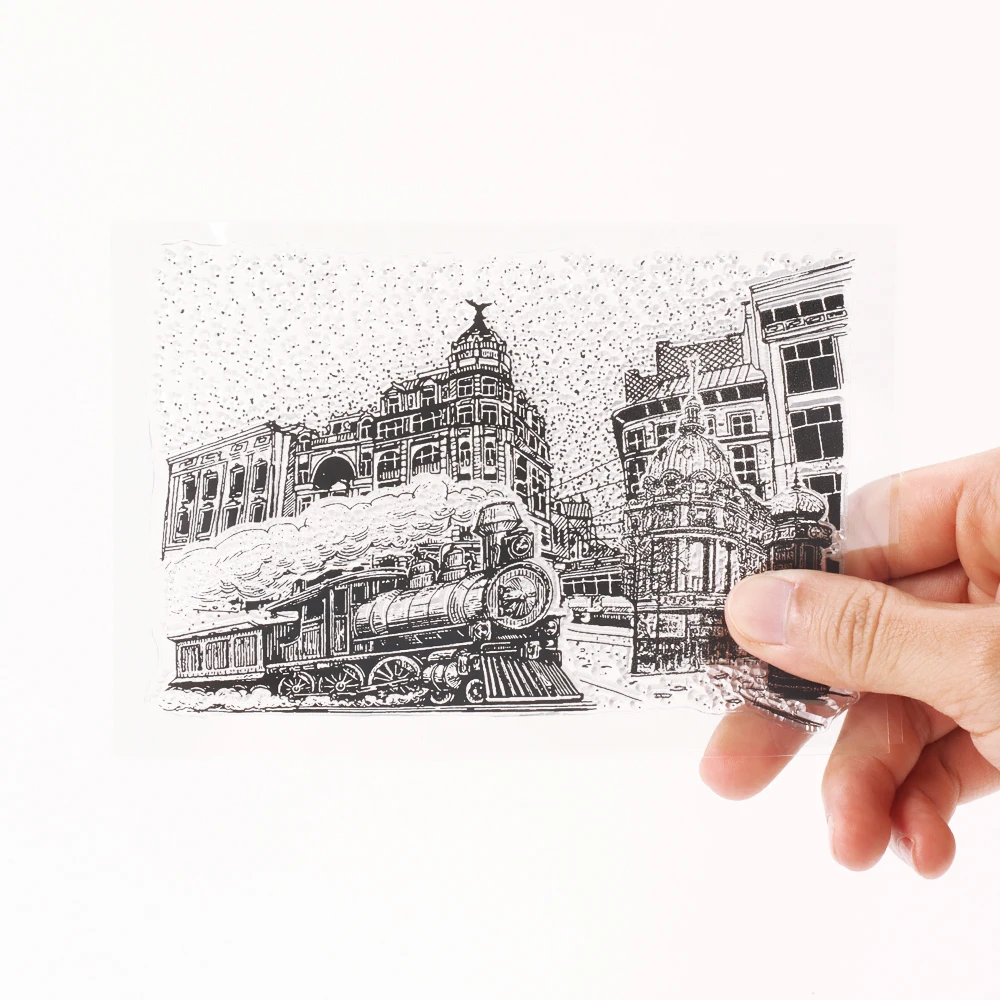 City Street Series timbri in Silicone trasparente diario manuale fai da te Scrapbooking decorazione Collage artigianato timbri estetici in gomma