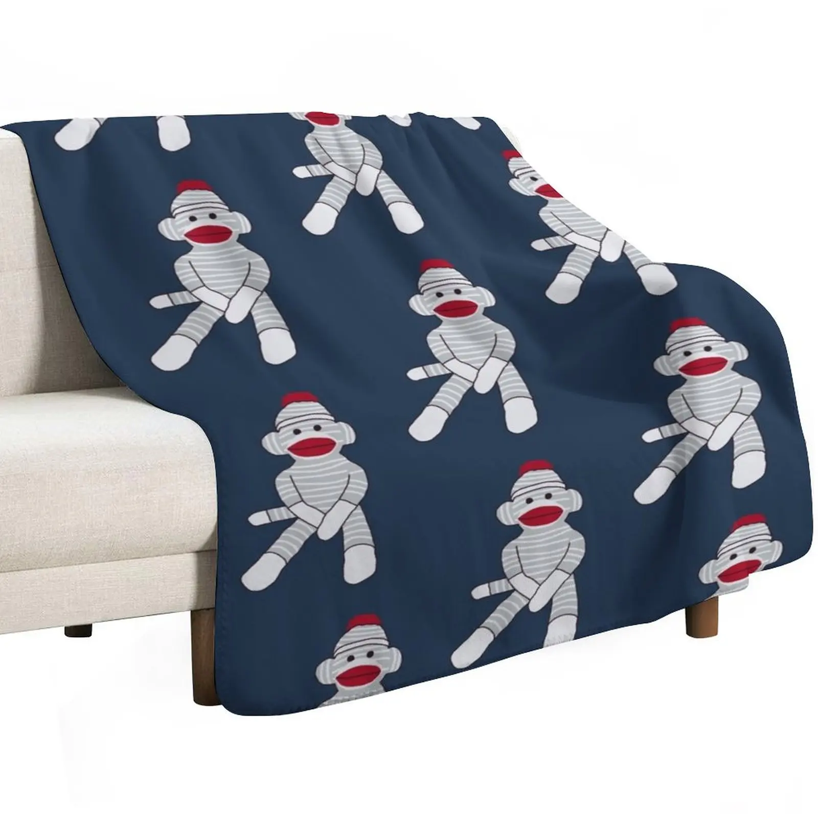 March 7th Sock Monkey Day Throw Blanket Ultra Plush Cozy Blanket for Napping Sleeping view 2