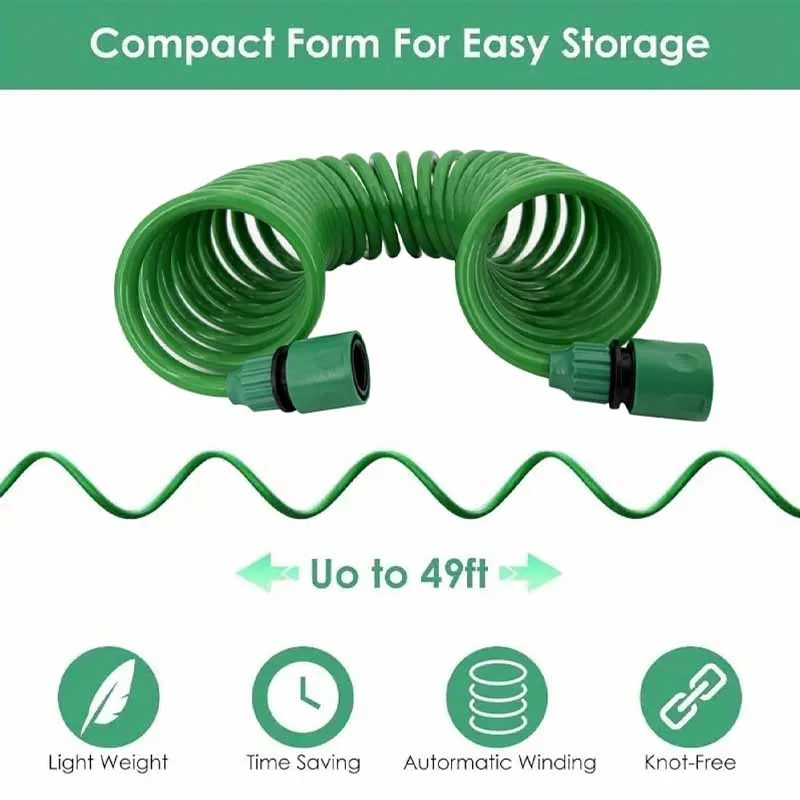 Scalable EVA Garden Water Pipe 7.5-30M Portable Car Wash And Grass Lawn Watering Spring Pipe Gardening Spring Pipe