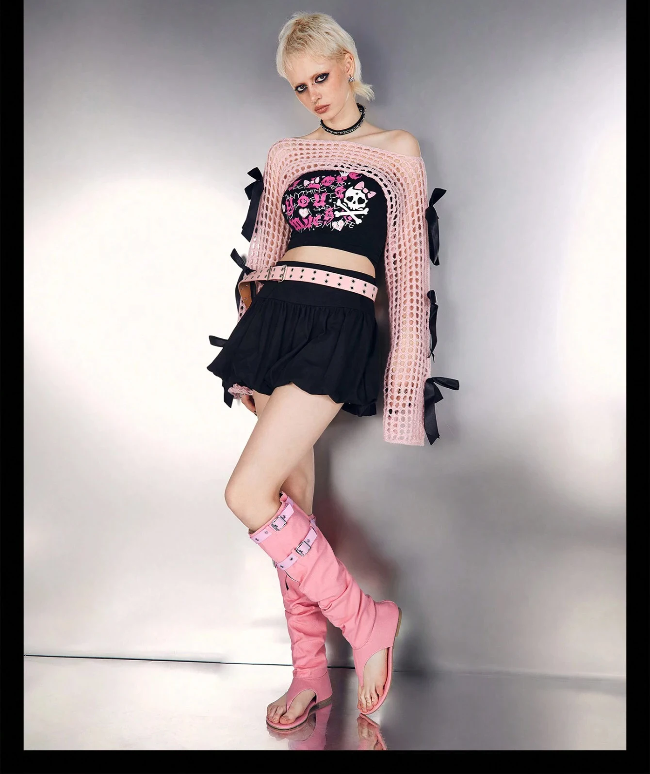 2025 Ladies Summer Clip Toe Roman Sandals Denim Belt Buckle Large Size High Knee High Flat Boots Women Dressy Casual Sanda