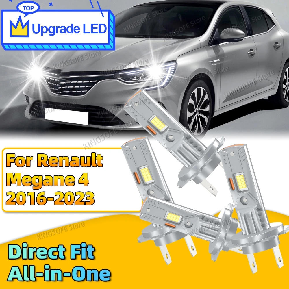 

2/4Pcs H7 Car LED Bulbs For Renault Megane 4 2016 2017 2018 2019 2020 2021 2022 2023 LED Headlight 6000K All-in-One Ultra Bright