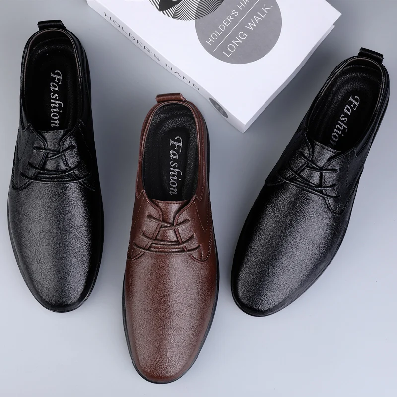 

Men's oxfords shoes Classic Retro business dress Shoes Mens Lace-Up genuine Leather Shoes Office Flats Men Wedding Party Oxfords