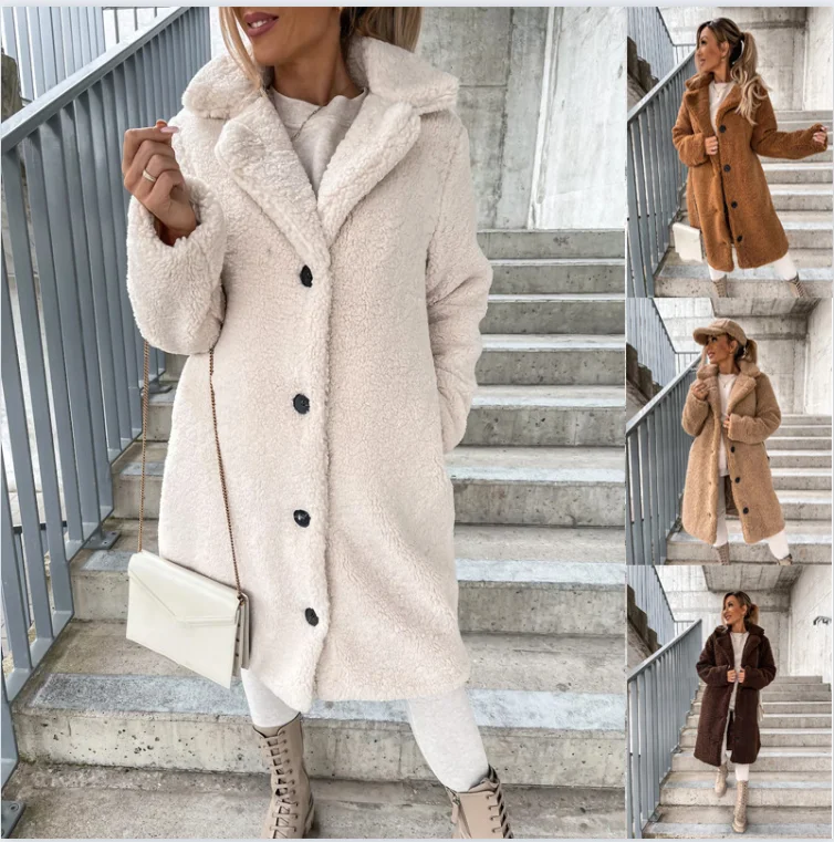 

Women Winter Coat Female Warm Fur Coat Casual Oversized Soft Fluffy Fleece Jackets Overcoat