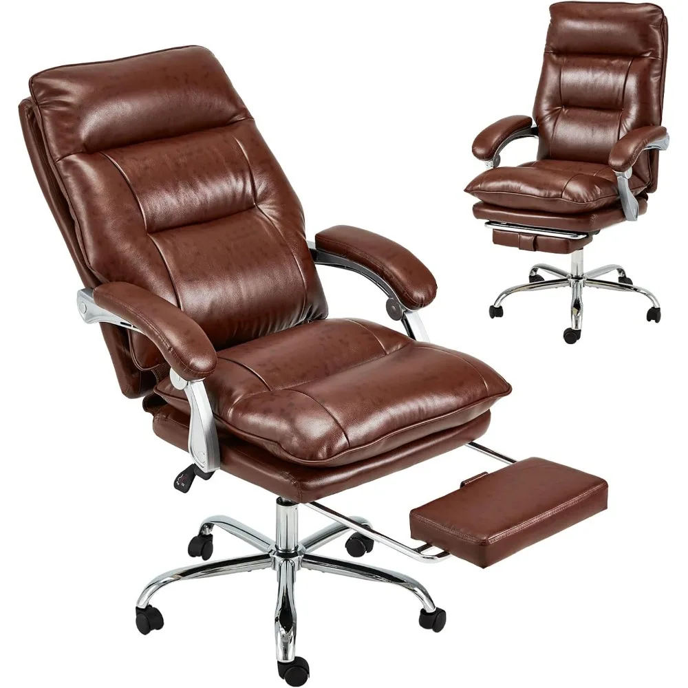 

Executive Office Chair with Footrest 350 LBS Reclining Big and Tall Computer Gaming Chairs Home Office Desk Chair Adjustable PU