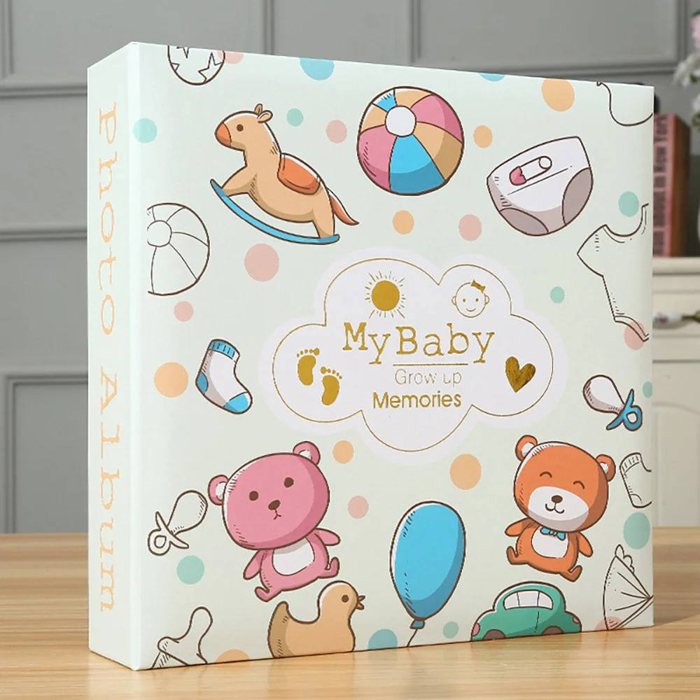 1pc Baby Growth Photos Storage Booklet,6-inch, 00-pocket Photo Albums,Handwritten Photo Album,Flat Back Paper Core Pocket,Gift