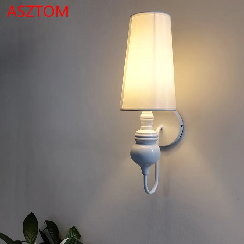 

Indoor home decor Wall lamps Gold Silver Black White Light fixture E27 bulb Hotel Corridor Living room Bedroom Wall sconce