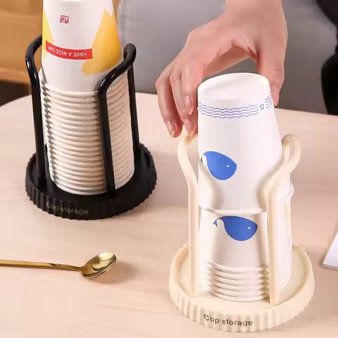 1PC Paper Cup Storage Rack, Convenient And Easy To Install, Disposable Cup Storage Rack For living Room, Kitchen And Desktop